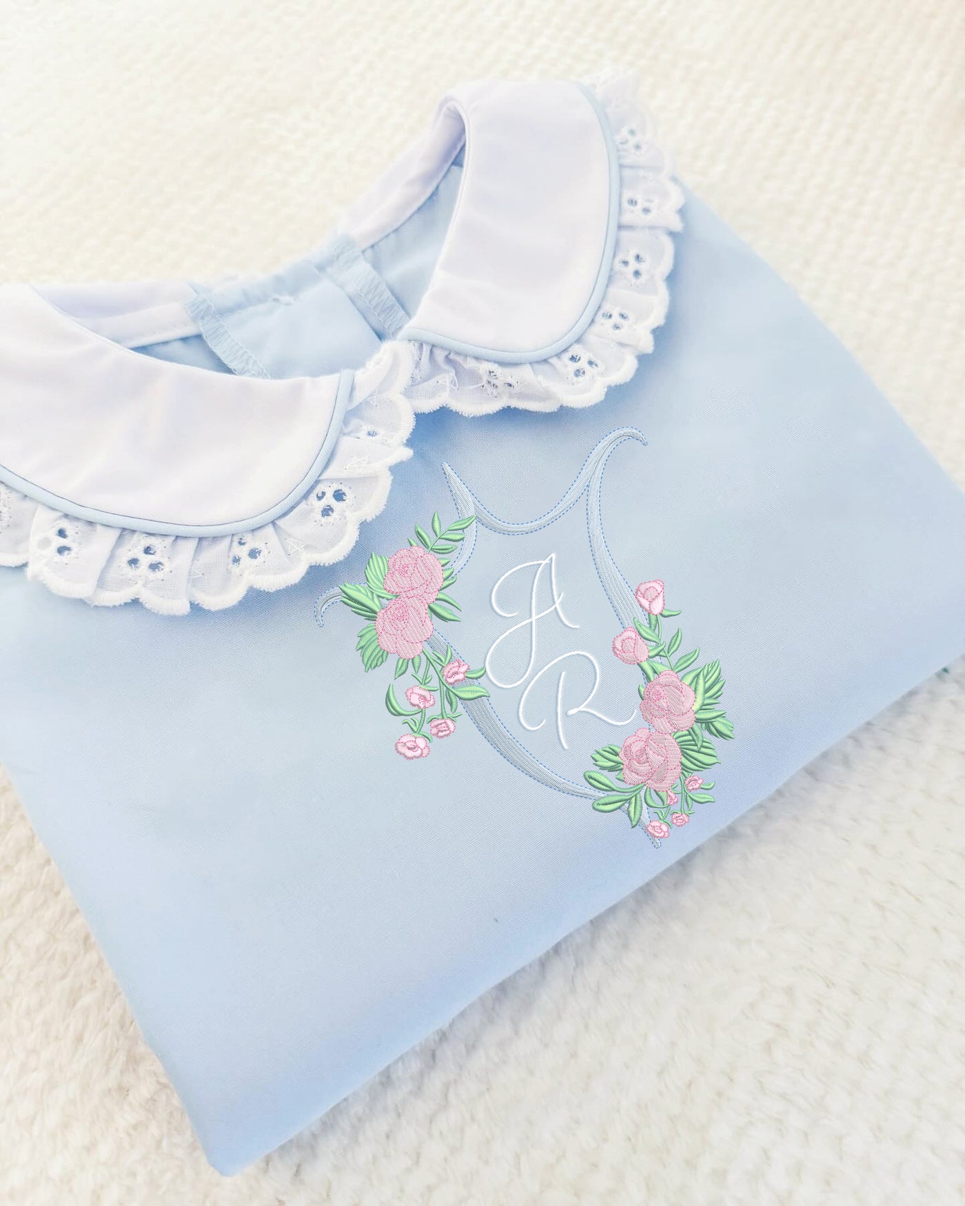 Preppy Floral Crest Embroidery Design