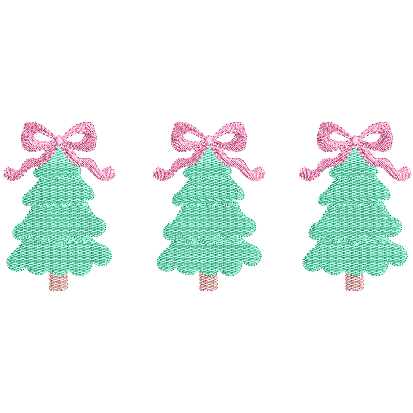 Christmas Tree And Bows Embroidery Design