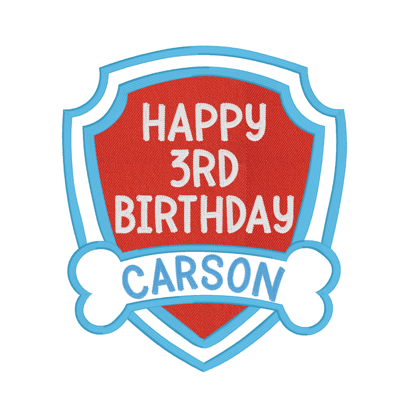 Puppy Birthday Badge Applique