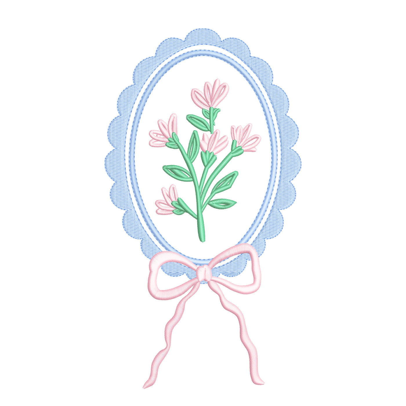 Bow Scallop Frame Floral