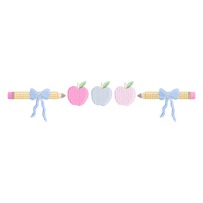 Back to School Apple Bows Pencils