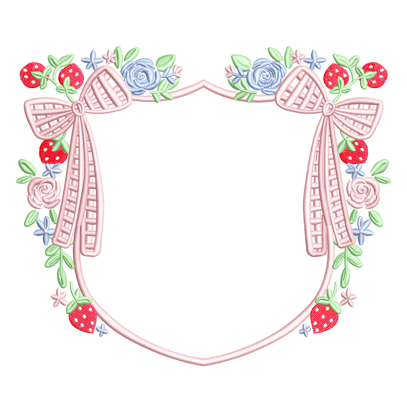 Strawberry Gingham Bow Crest