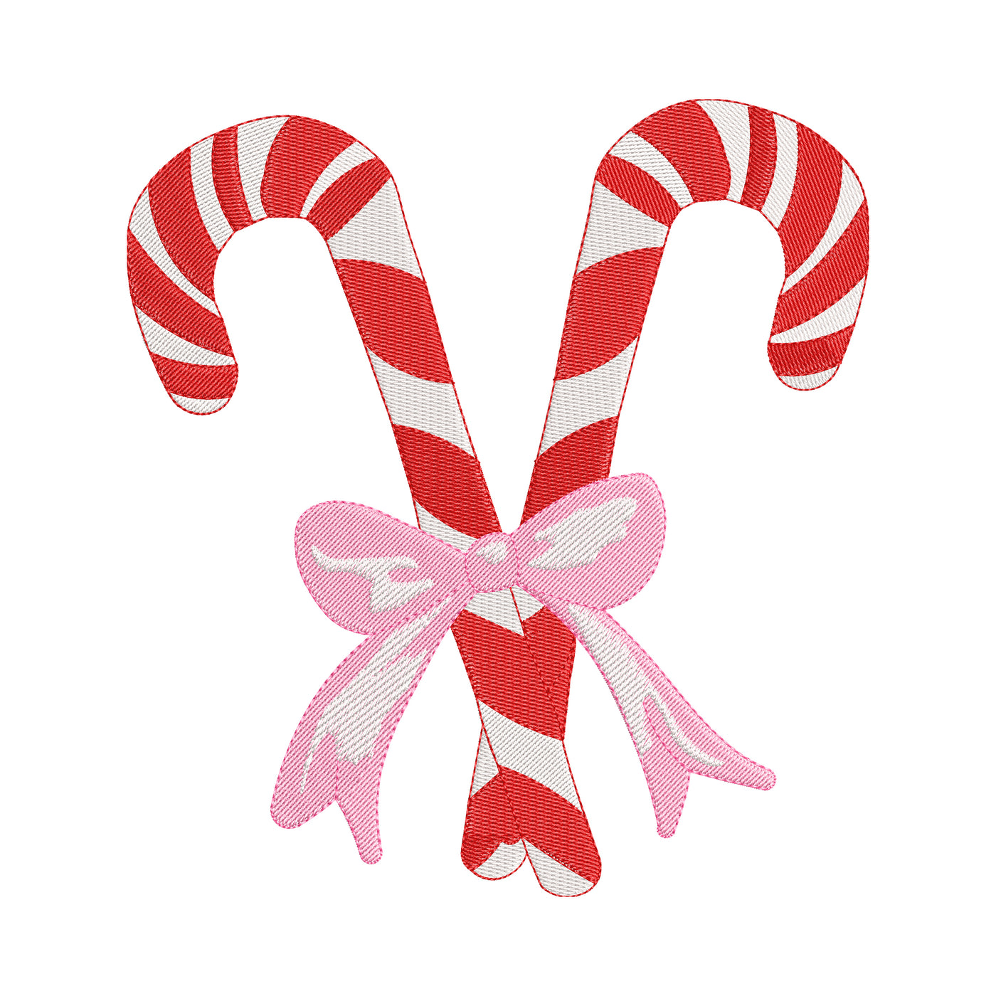 Candy Canes with Bow Embroidery Design