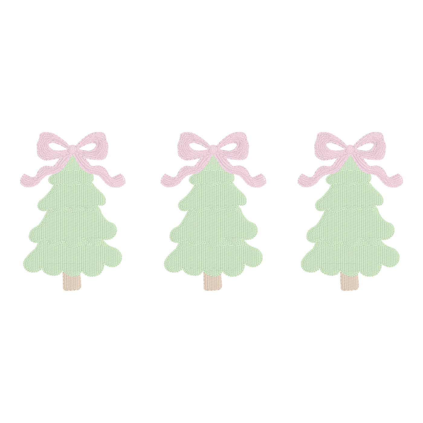 Christmas Tree And Bows Embroidery Design