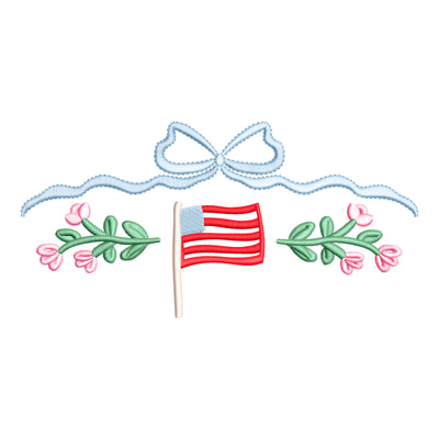 4th of July Flags & Bow Floral