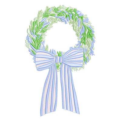 Floral Wreath Ribbon Bow