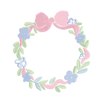 Floral Bow Crest Wreath