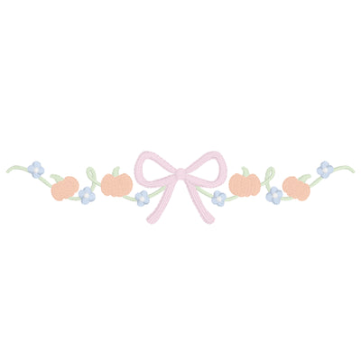 Pumpkins Flowers Bow Vine