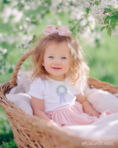 Floral Wreath Ribbon Bow