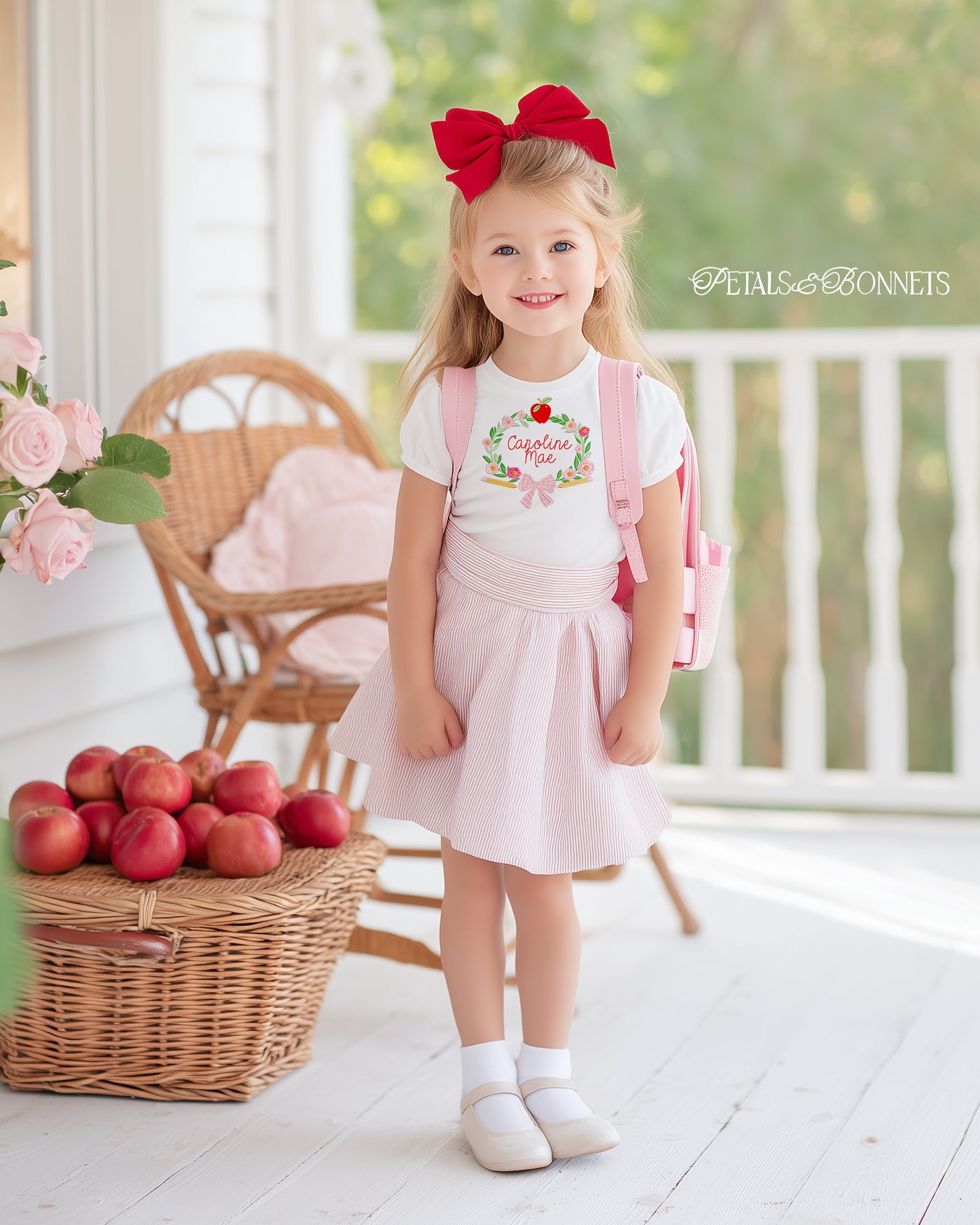 Back to School Bow Pencil Crest