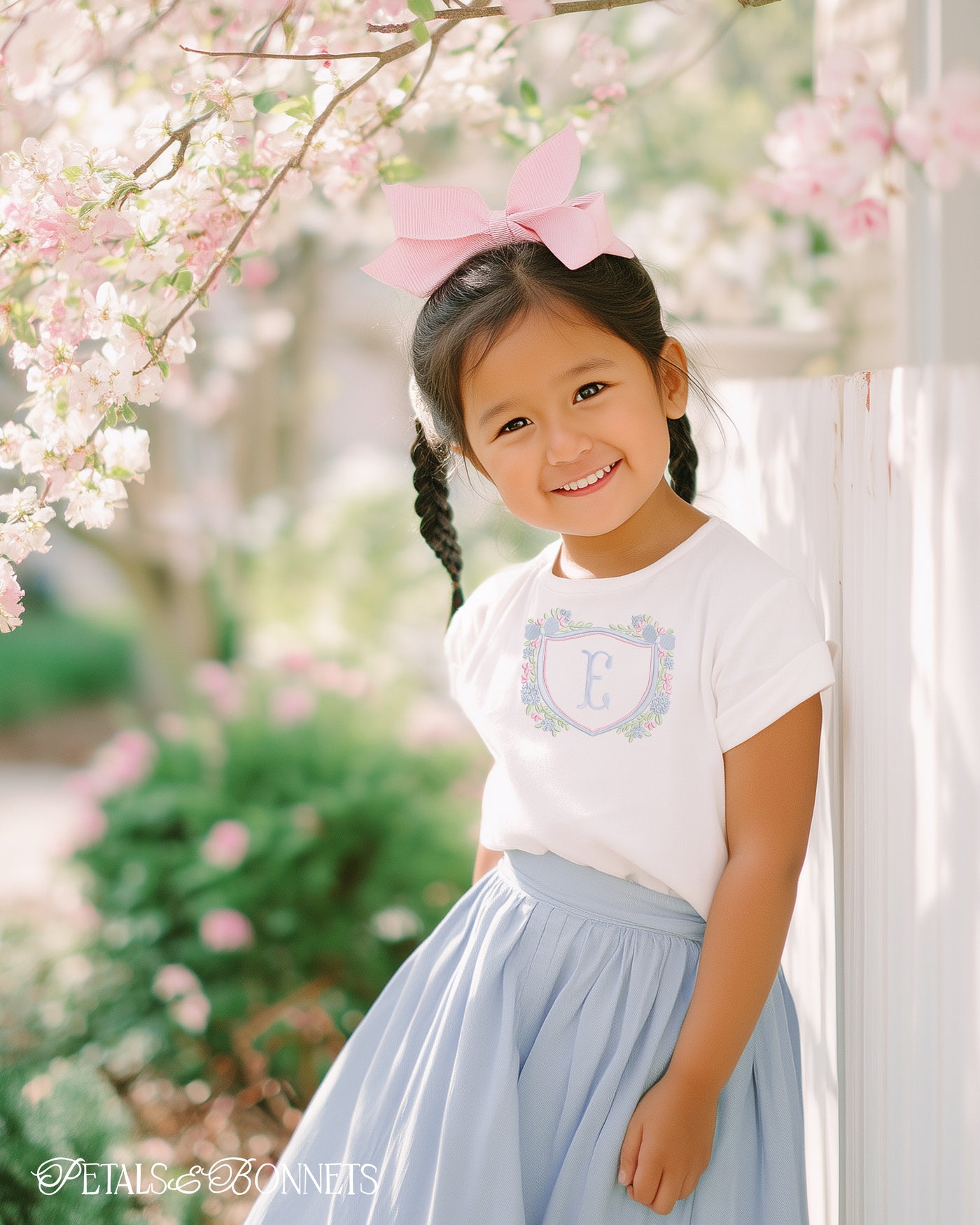 Floral Bow Double Bow Crest