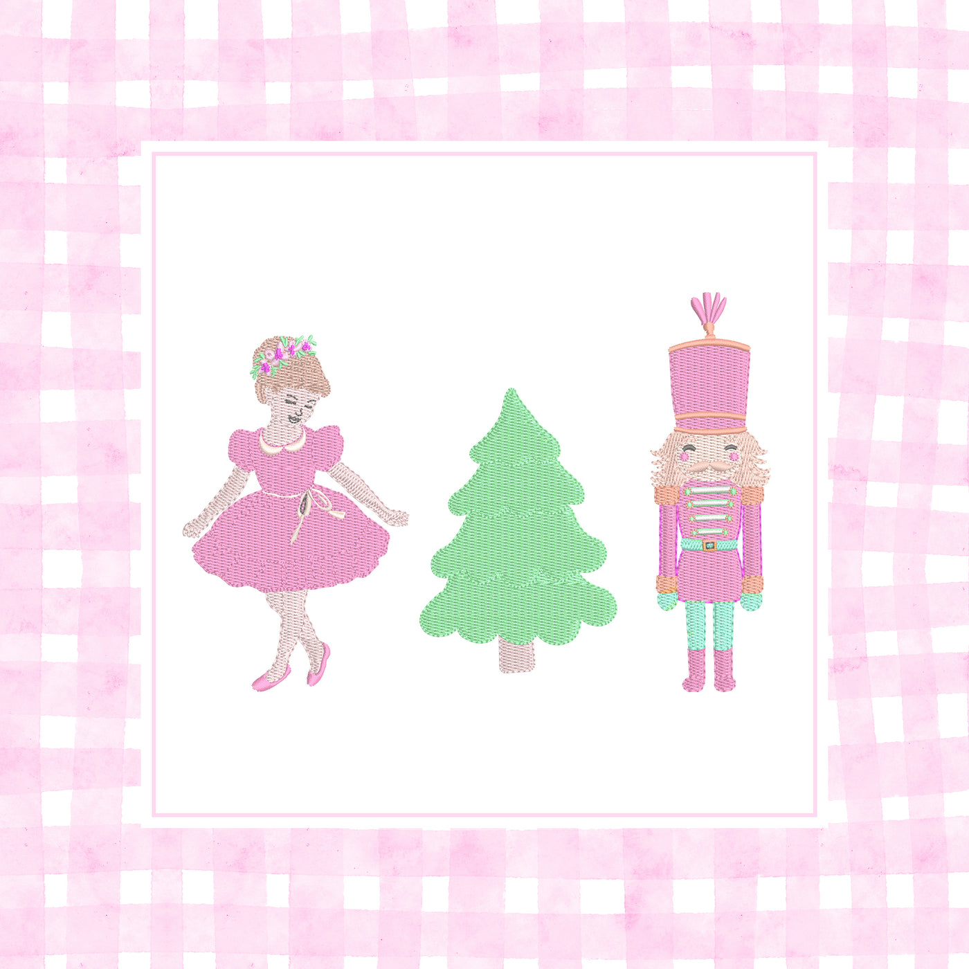 Nutcracker Christmas Tree Ballerina Embroidery Design