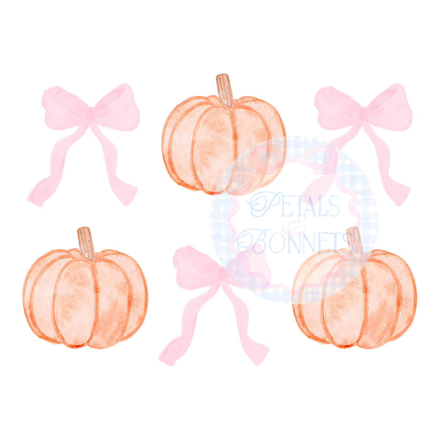 Pumpkin and Bows PNG SVG Design