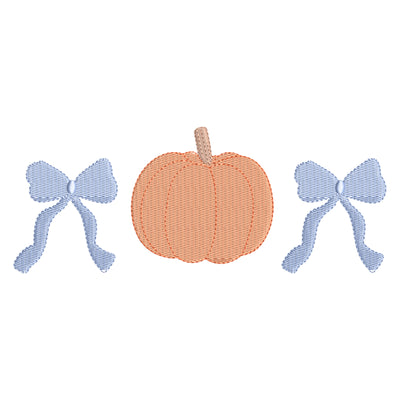 Pumpkin and Bows Embroidery Design