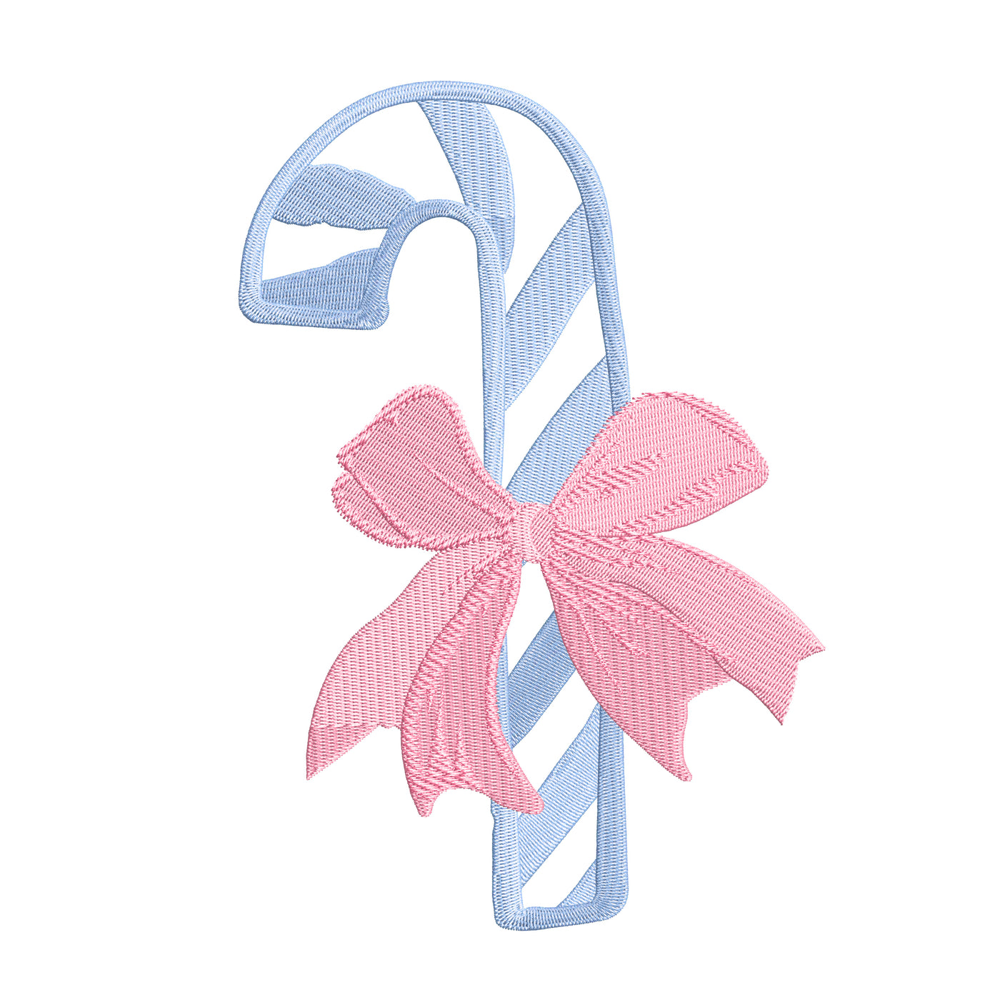 Candy Cane with Bow Embroidery Design